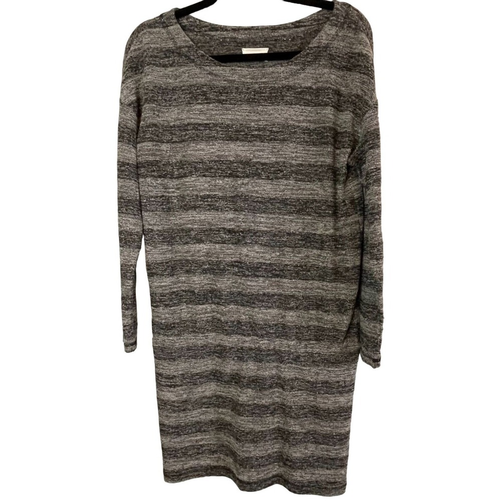 Lou‎ & Gray Sweater Dress Womens Medium  2 Toned Gray Above Knee Chinch Waist